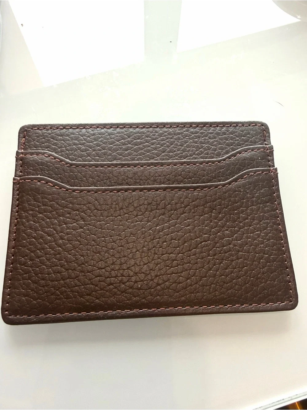 Premier Designs Genuine Leather Credit Card Holder Slim Brown Wallet NWT